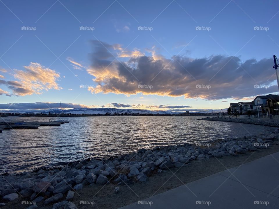 Virginia lake, in Reno Nevada. Beautiful cloudscape. 