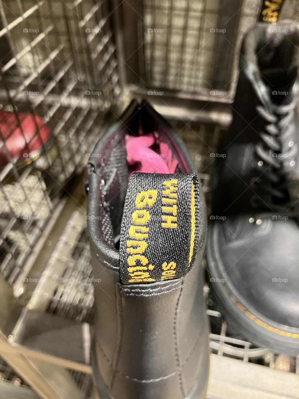 With Bouncing (comfy) Soles … Doc Martens classic boots threaded with optional pink laces 