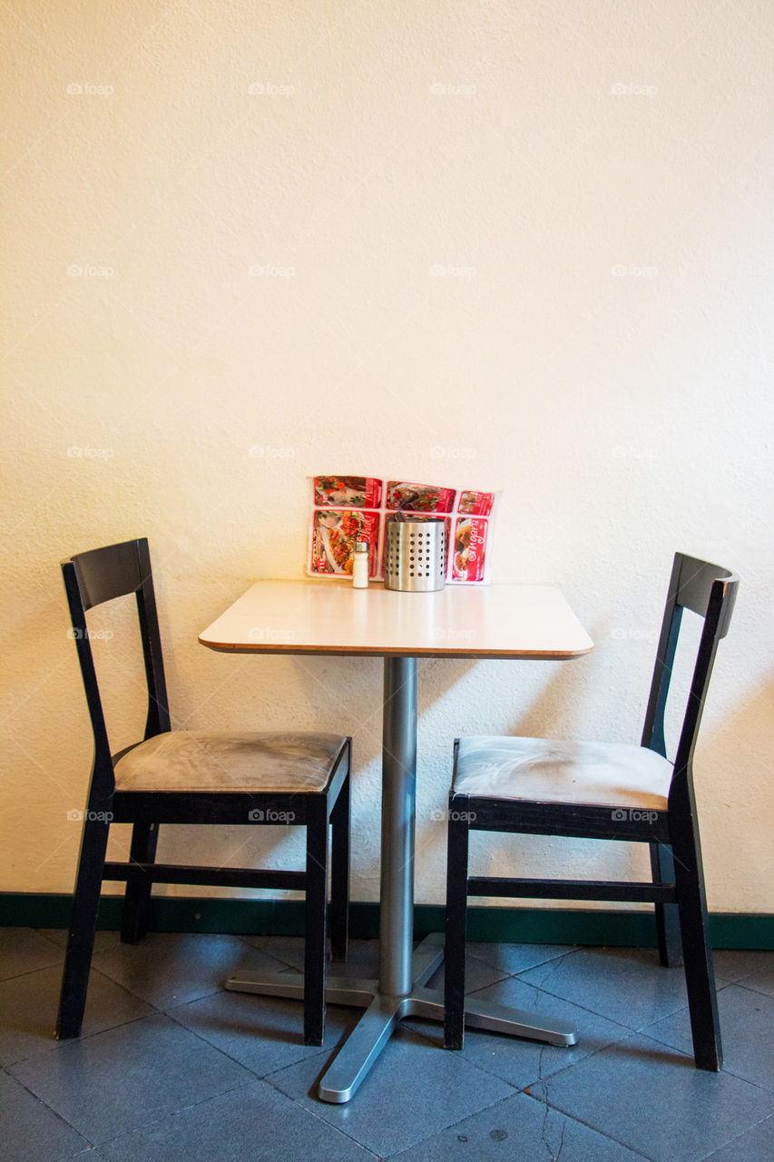 Empty table at restaurant