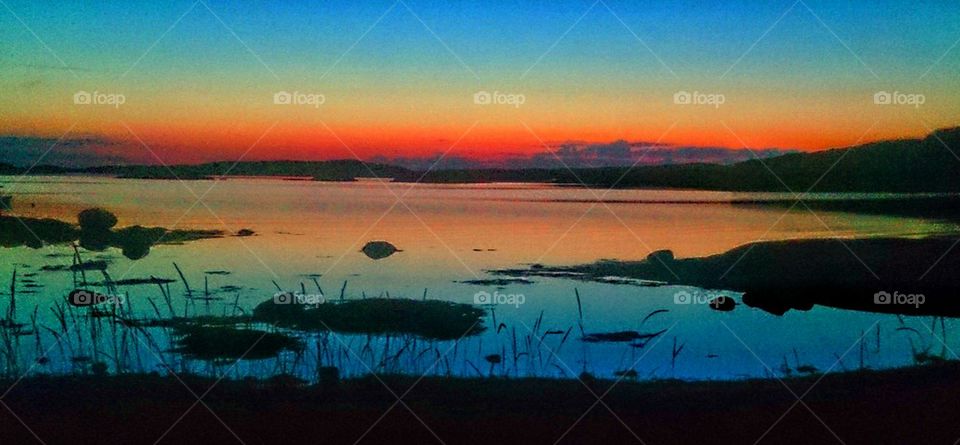 Sunset by the sea with weed 