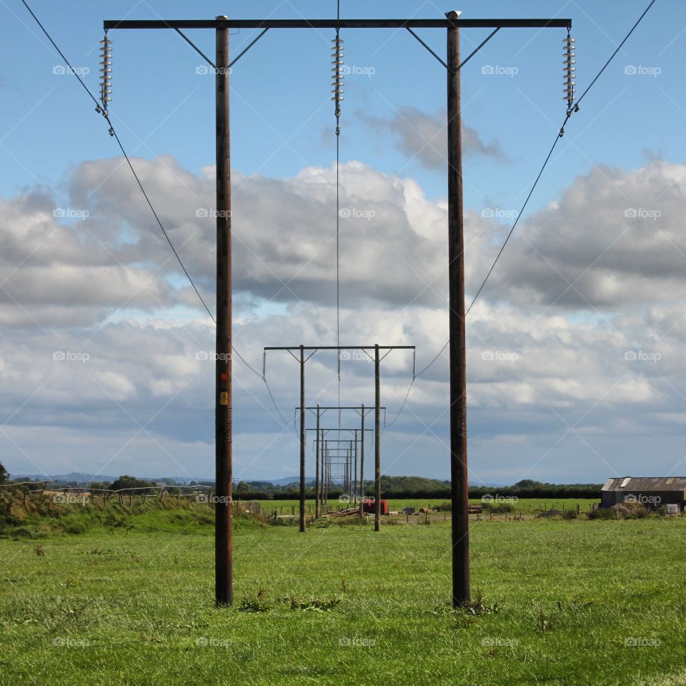 Electricity poles in line at Aghadowey