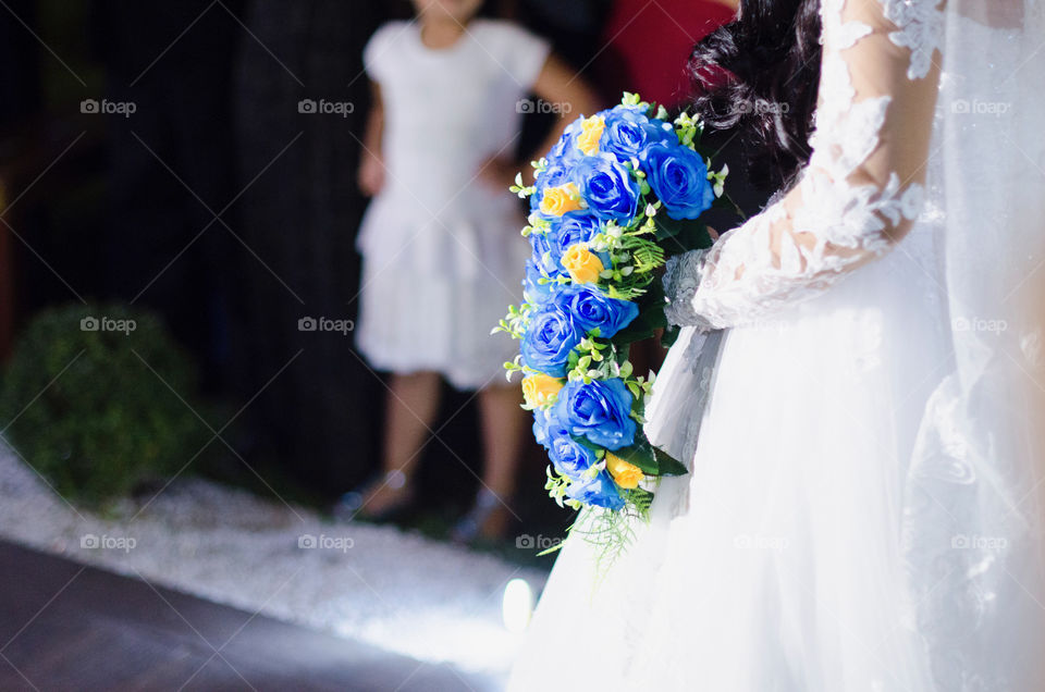 Bride holding a bridal bouquet 
