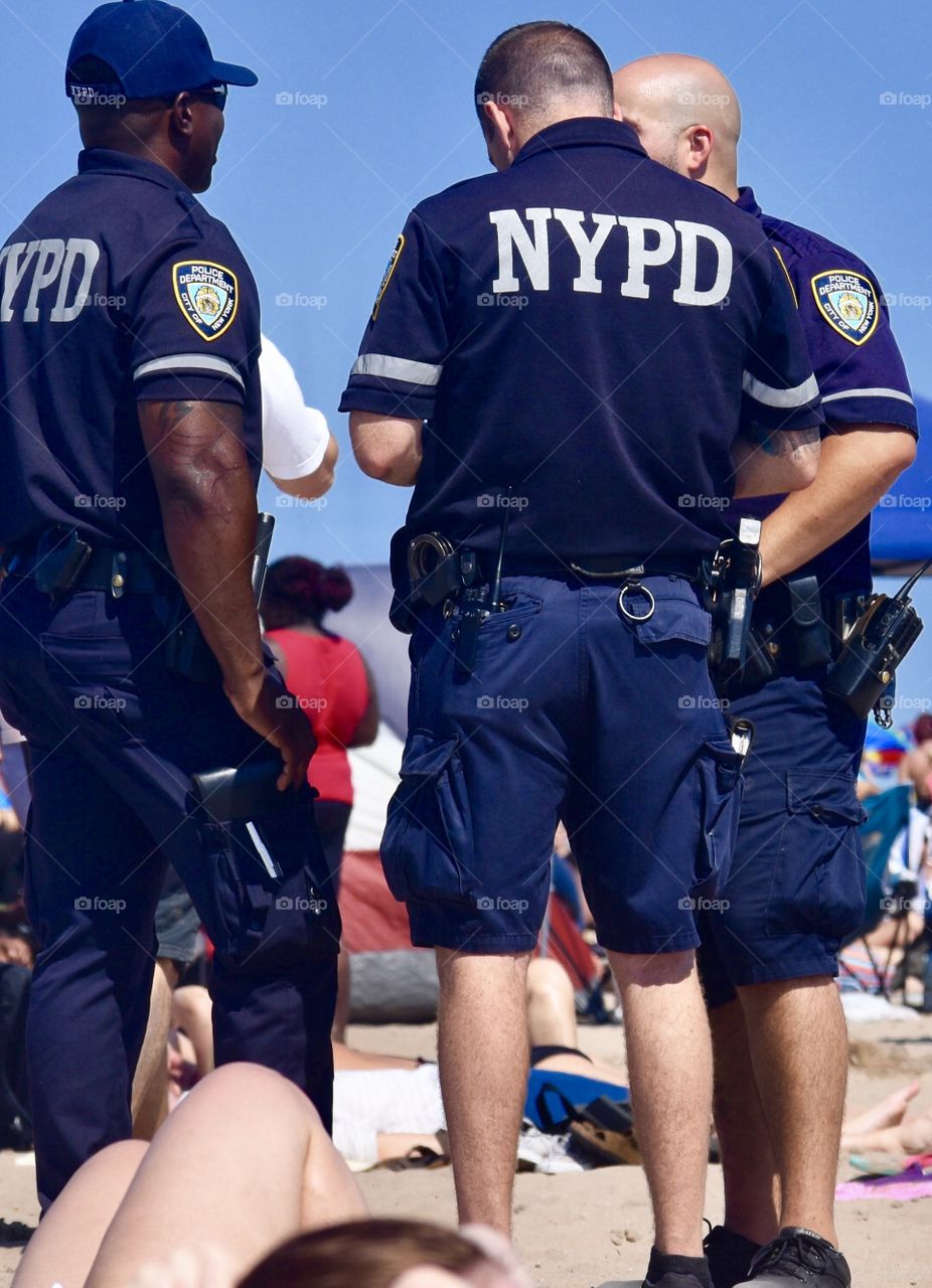 NYPD at the beach