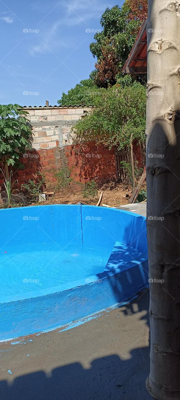 Swimming pool under construction