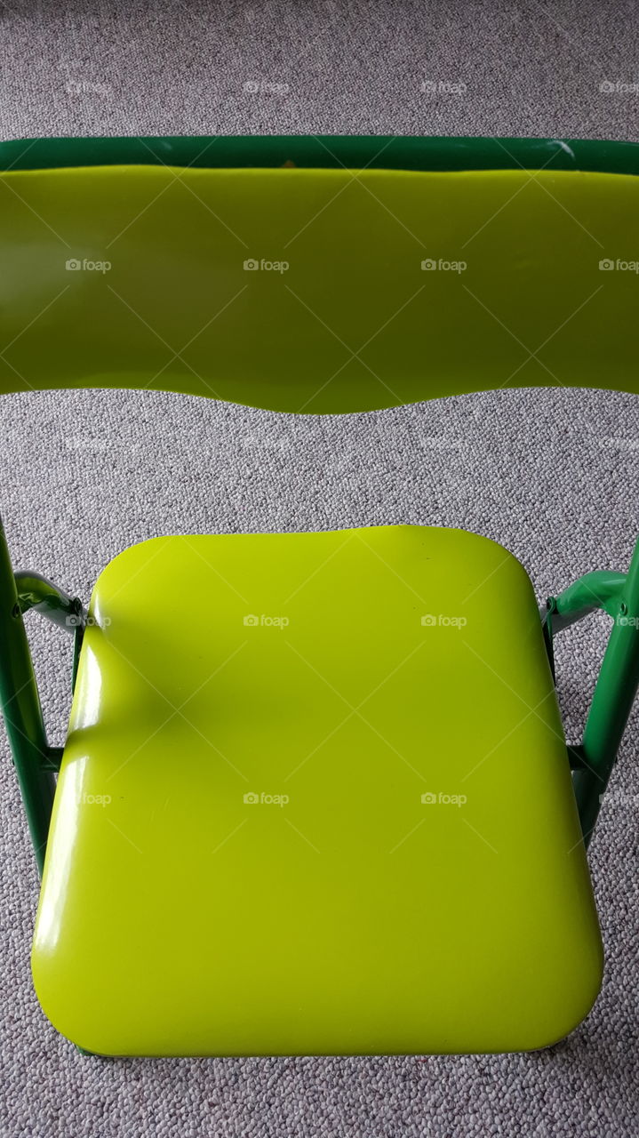 A green chair