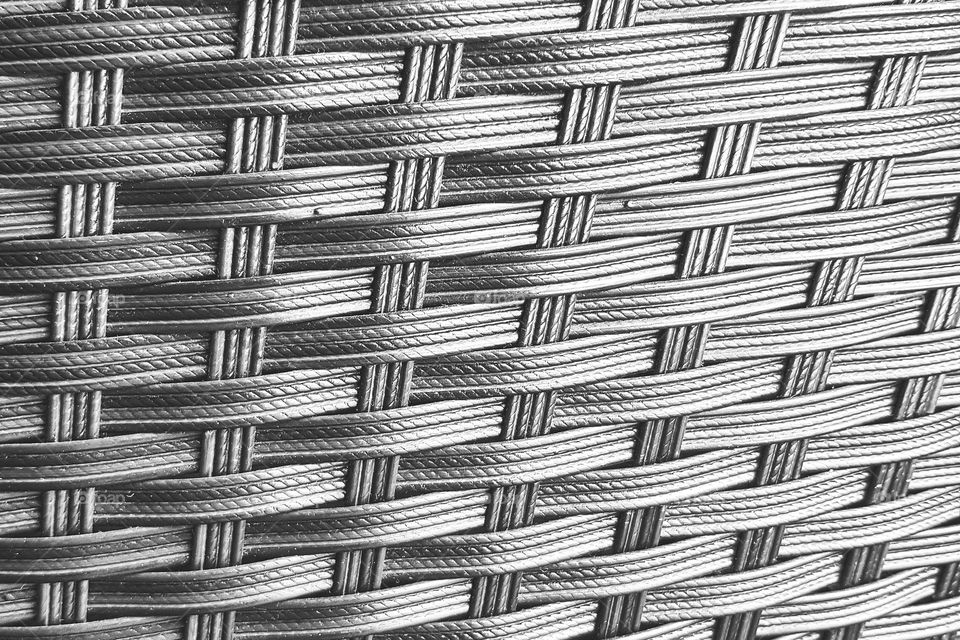 Weaving wickerwork basketry textured background : black and white shot