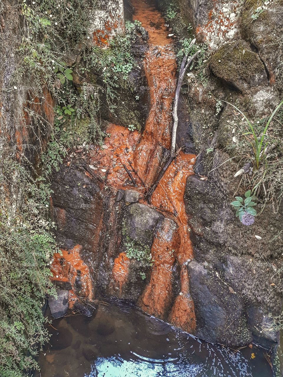 orange waterfalls