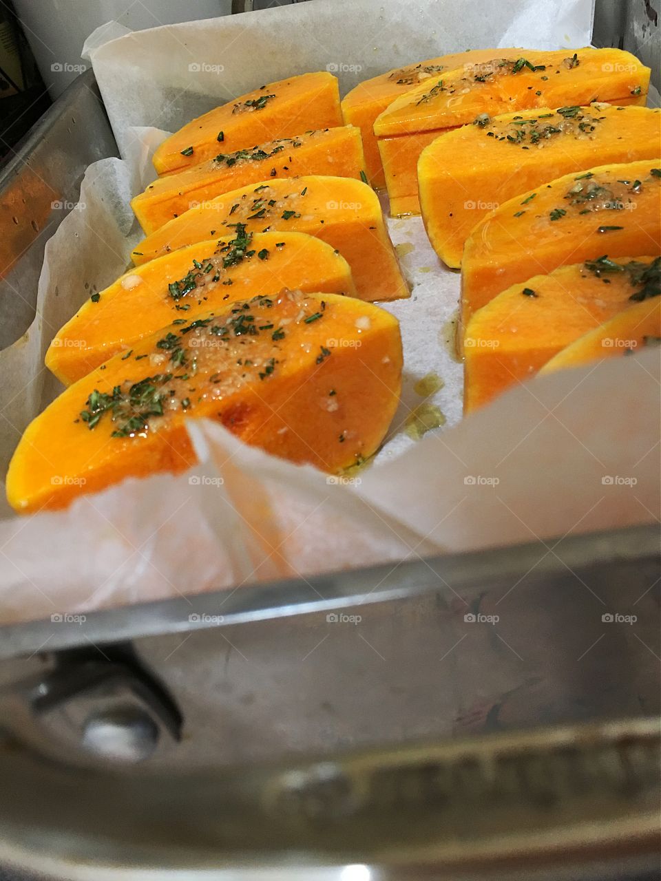 Herbed grilled pumpkin squash