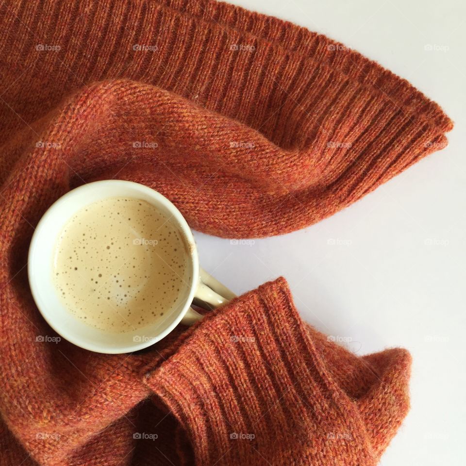 Warm coffee and sweater 