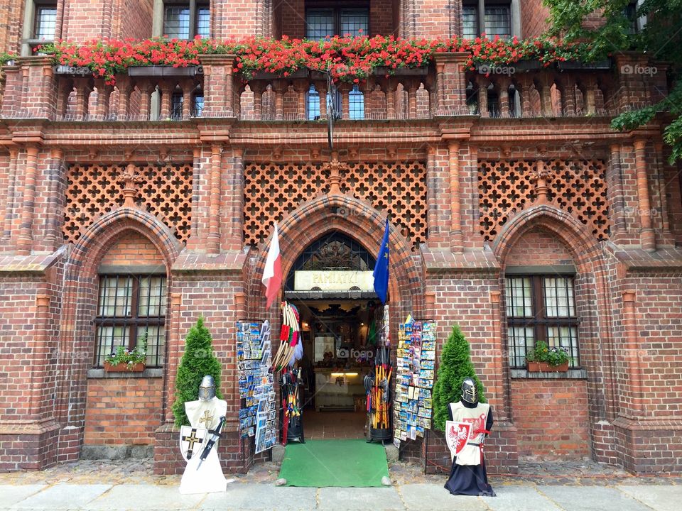 Entrance to a souvenir shop in Torun