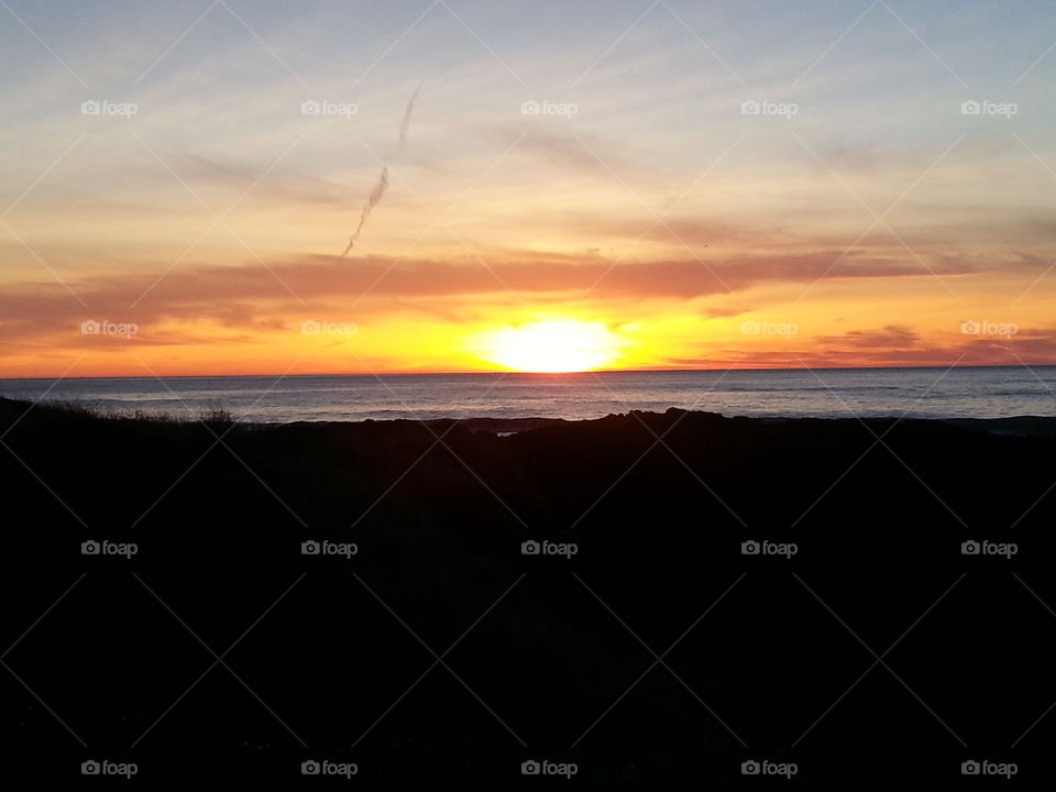 Oregon Coast sunset. Strawberry Hill