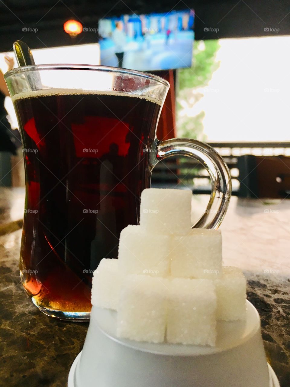 Sugar cube pyramid in front of turkish ☕️