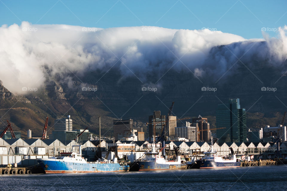 Fishing Vessels Moored In Cape Town Harbor, South Africa