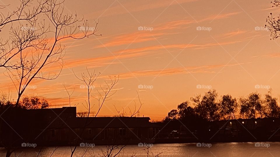High clouds begin to show colors of a Nice Sunset. Evening backlit glow give promise. 
