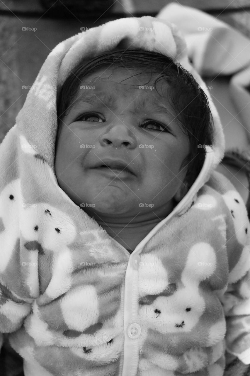 emotions:baby first crying expression