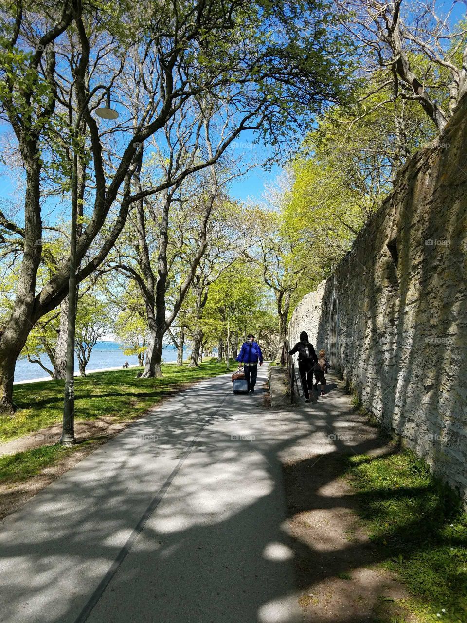 Walking outside the wall at Visby Gotland Sweden