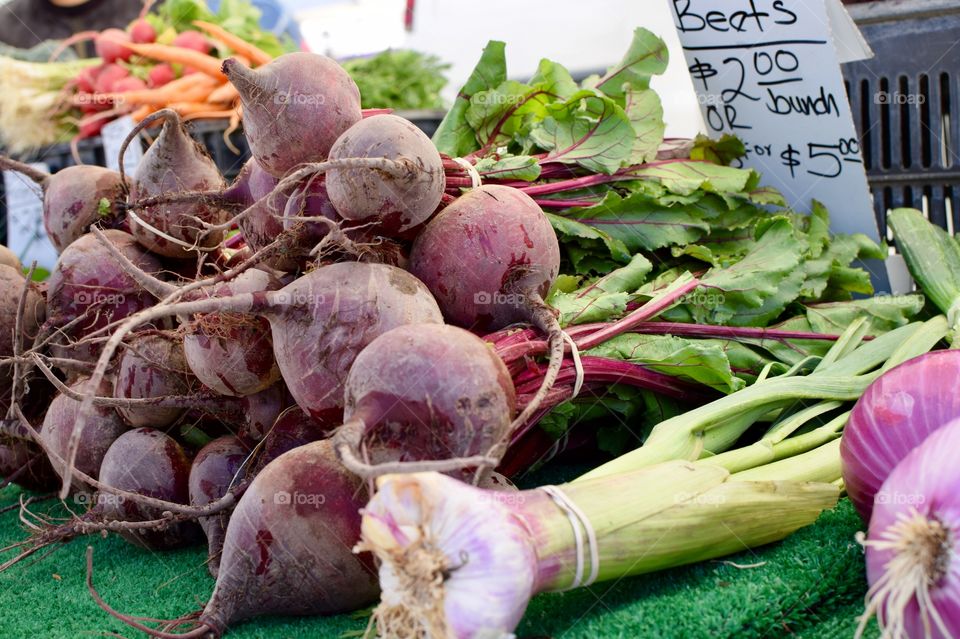 Fresh Garlic and beets organically grown 