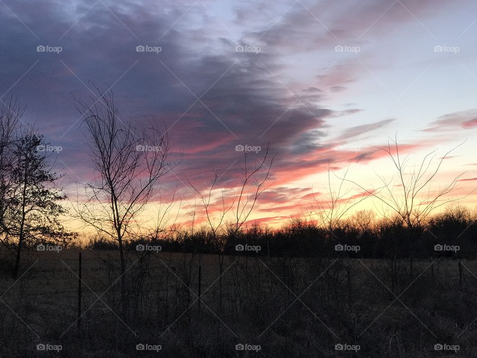 Missouri Country at Sunset