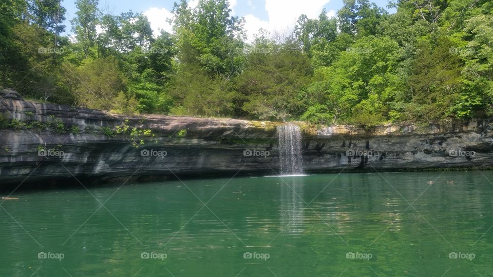 Waterfall. Arkansas lake natural waterfall