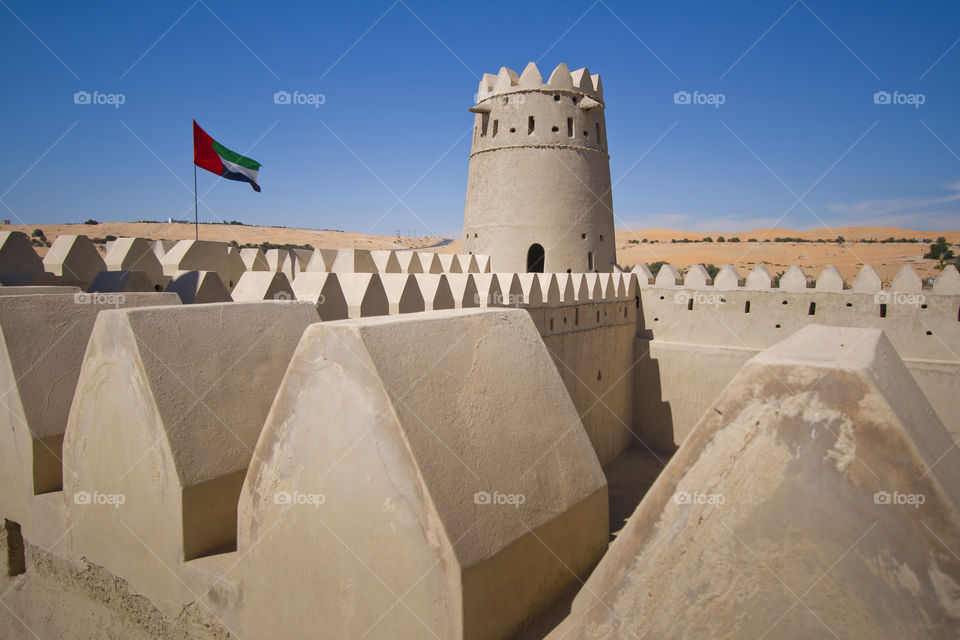 UAE flag in a fort