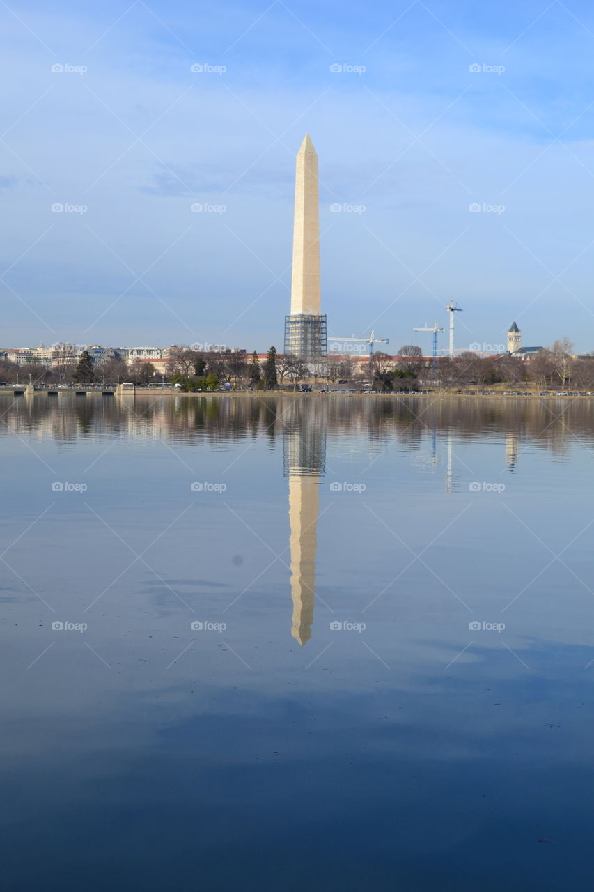 Washington's Reflection. Reflection of the Washington monument in the tidal basin