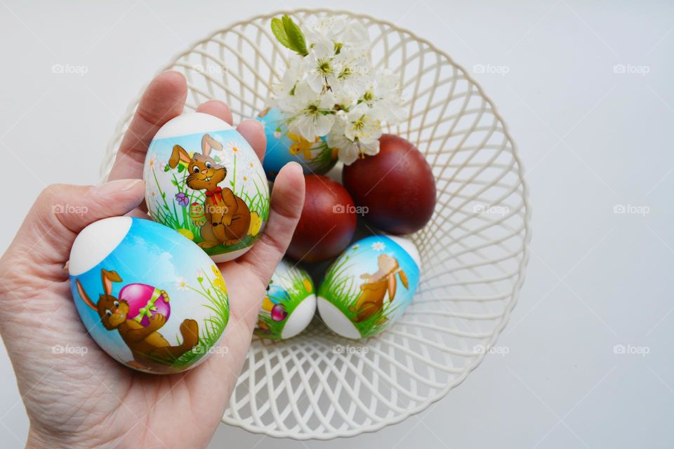 red Easter eggs spring holiday