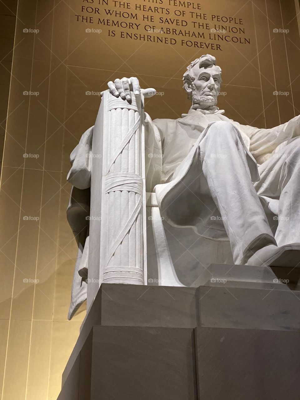 Close-up of the Lincoln Memorial Statue