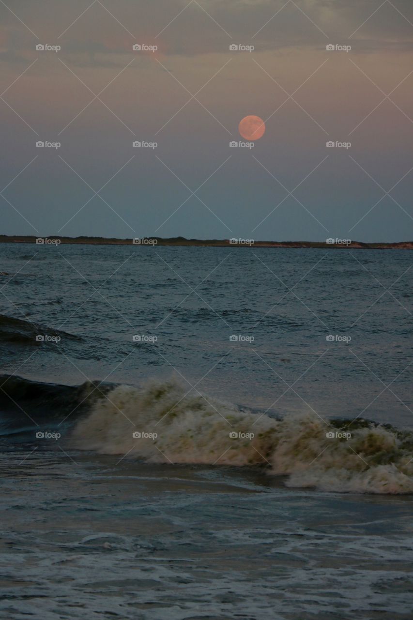 Moon at the beach