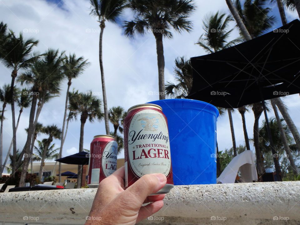 Ft Lauderdale resort poolside bucket of beer