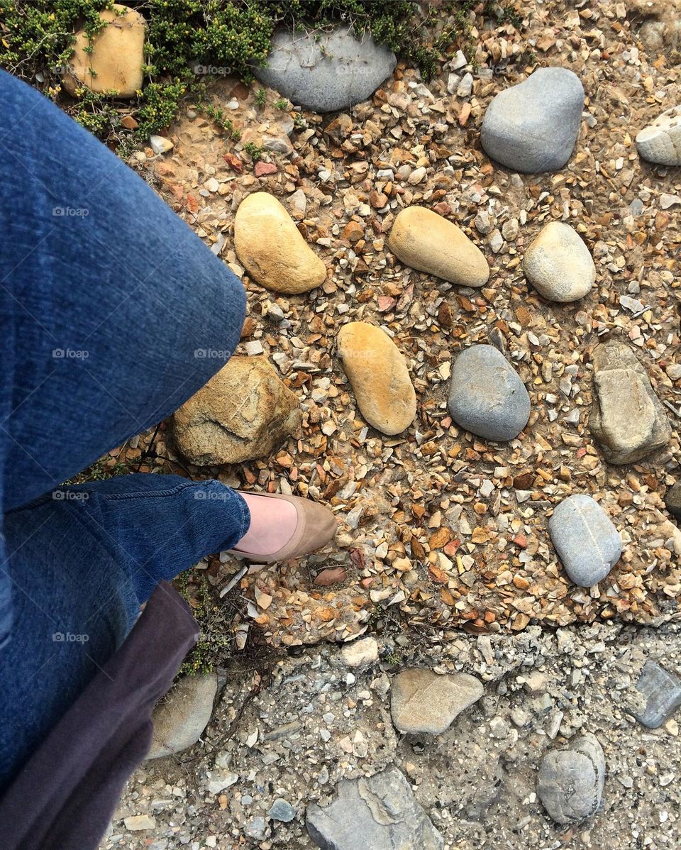 Walking next to the beach 
