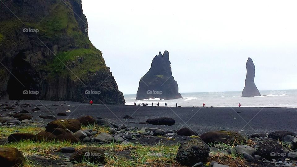 Black sand beach