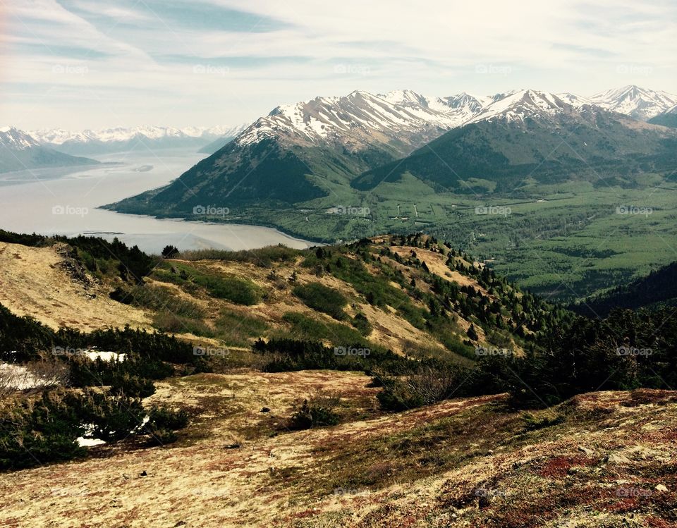 Hope Point. View from Hope Point, Alaska. The Cook Inlet and Turnagain Arm are visible to the left. 