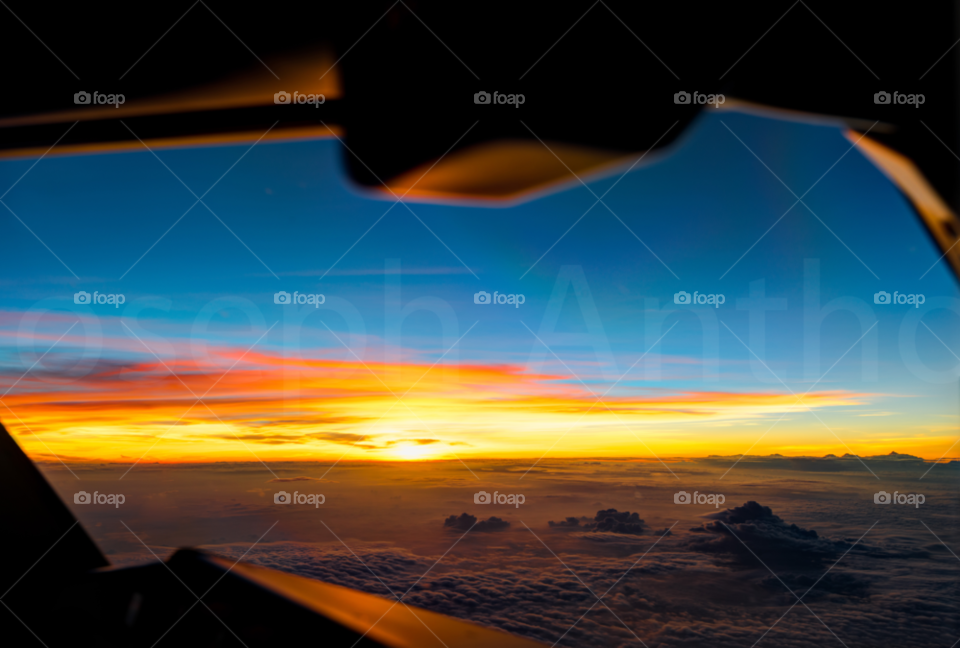 sunset clouds flying skyline by joeair