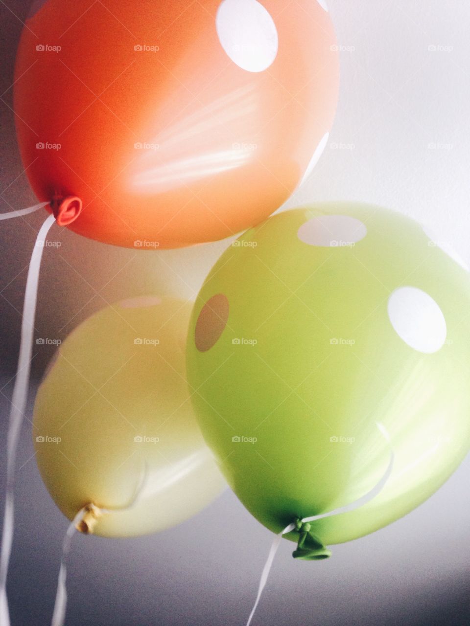Close-up of three balloons