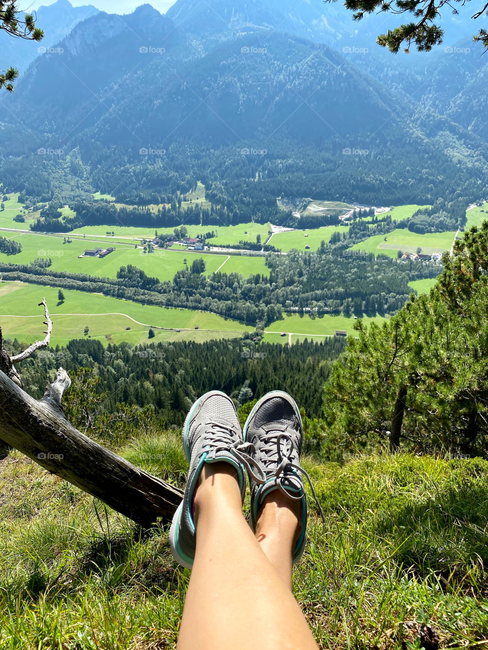 View of the valley from the mountain.