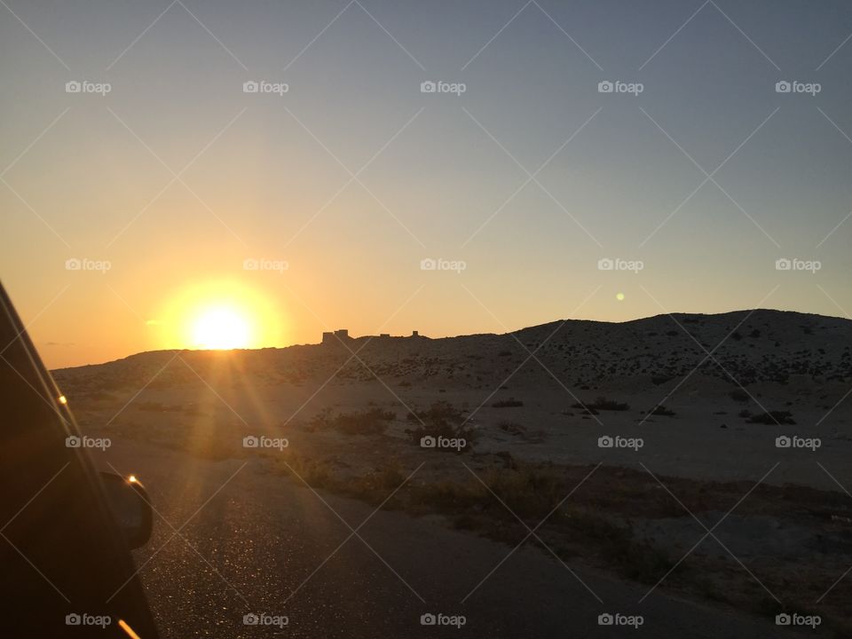 Sunset during the absence of the sun disk