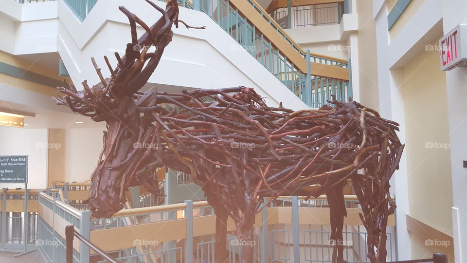 moose made of wood.