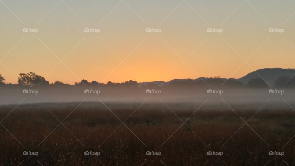 Sunset, Dawn, Landscape, Fog, Evening