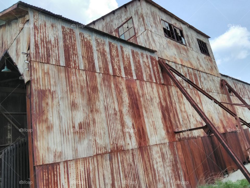 rusty building