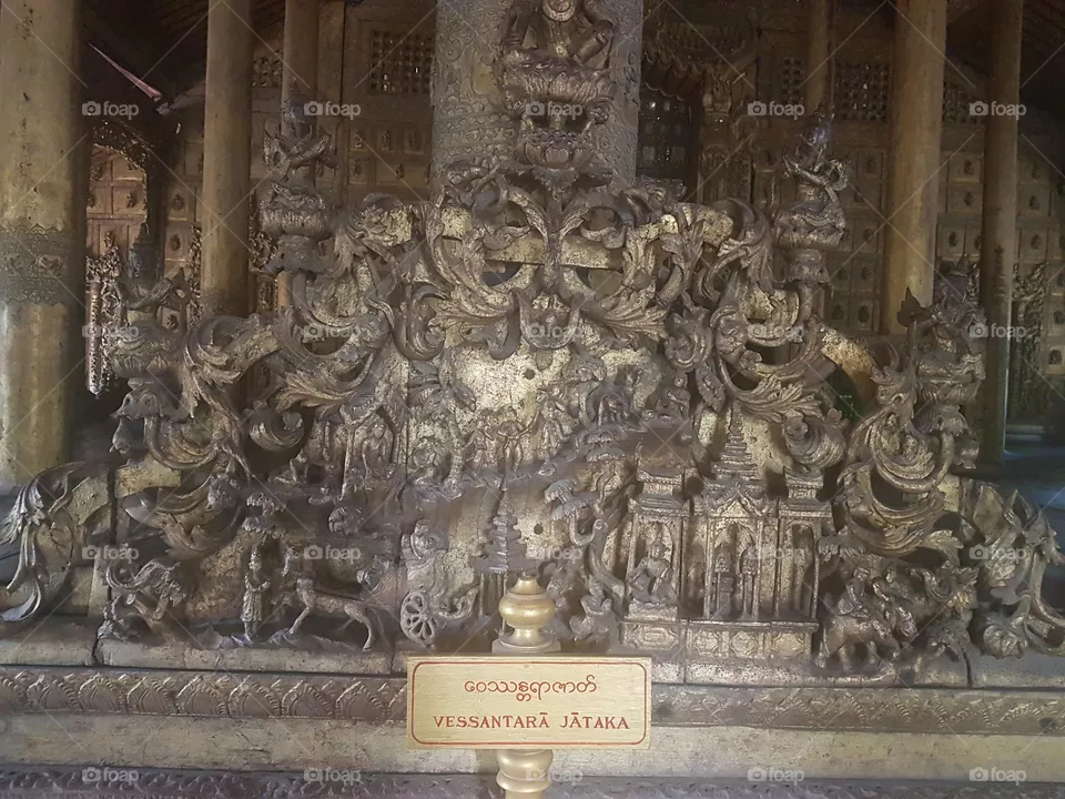 Ancient teak houses in Mandalay  city