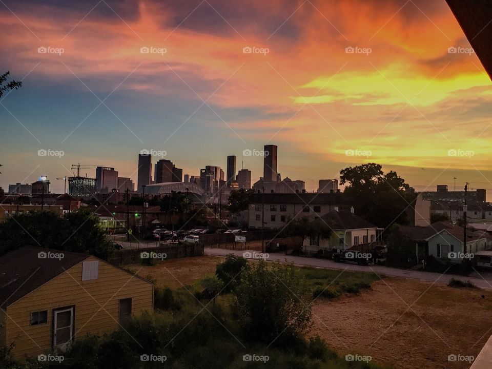 July H town . Sunset from Eado