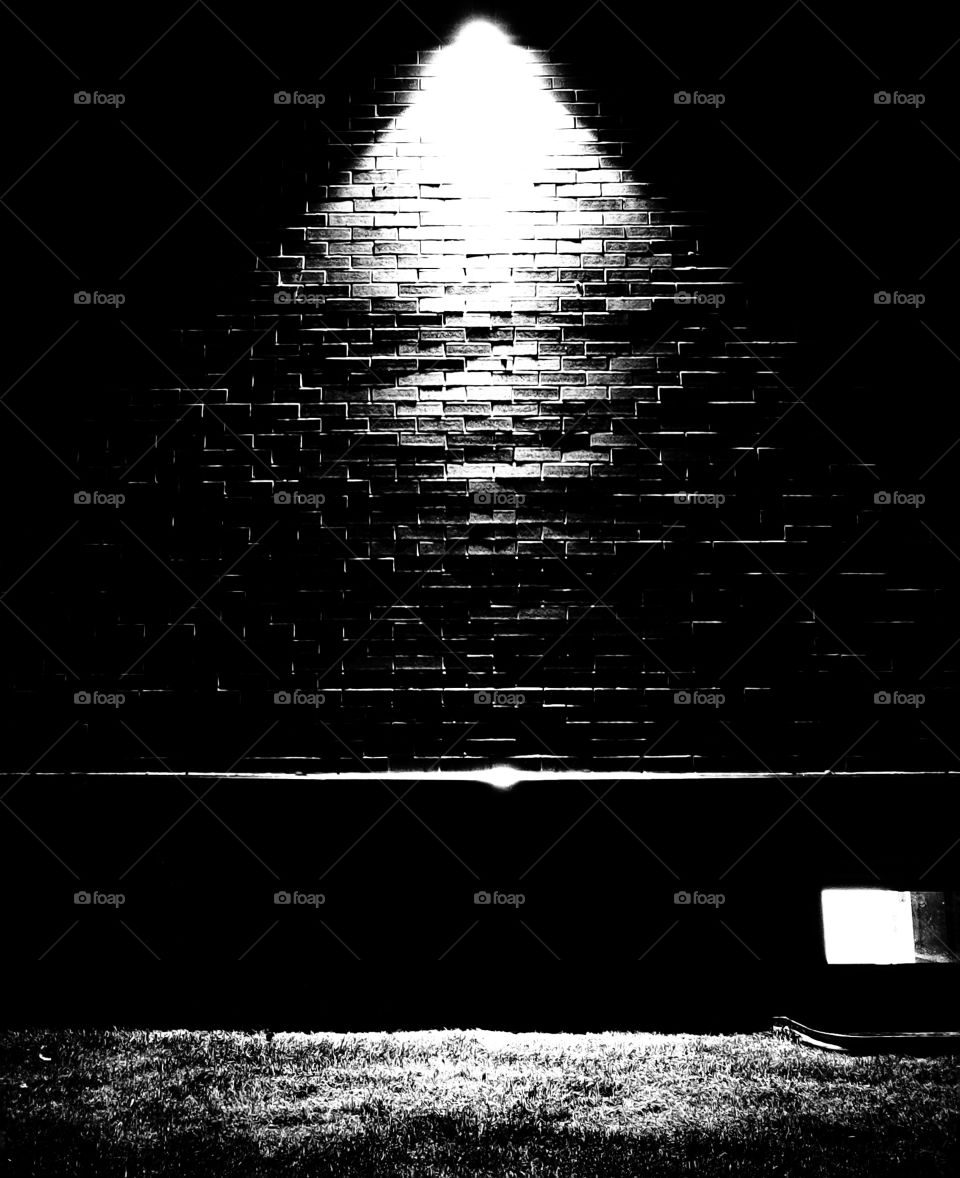 Monochrome. The wall and window.