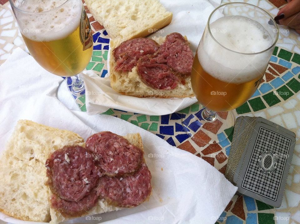 Typical italian snack at the bar