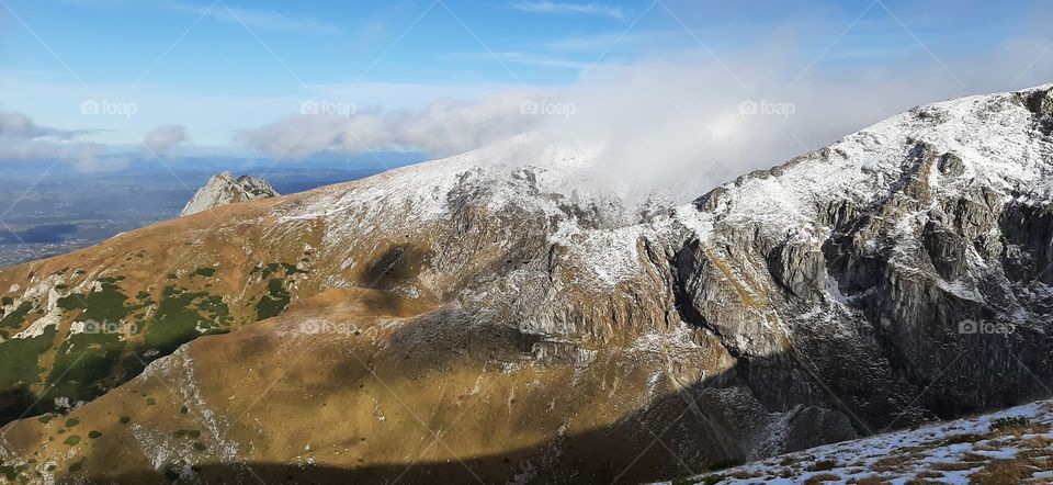 Cloudy hill in the Tatra Mountains