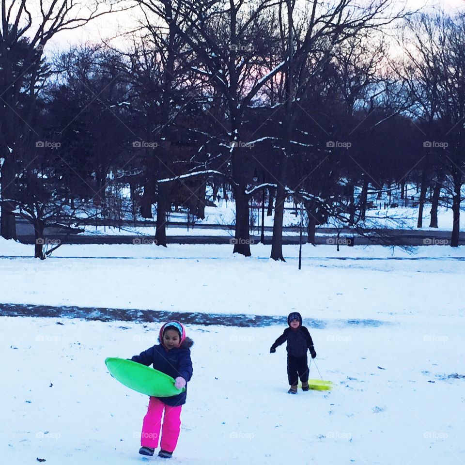 Winter sledding