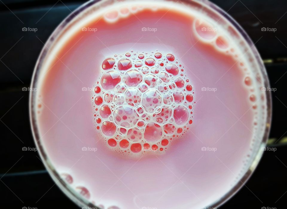 Close-up of strawberry juice