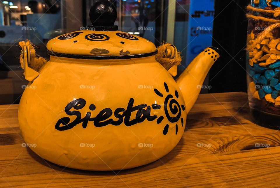 Yellow teapot