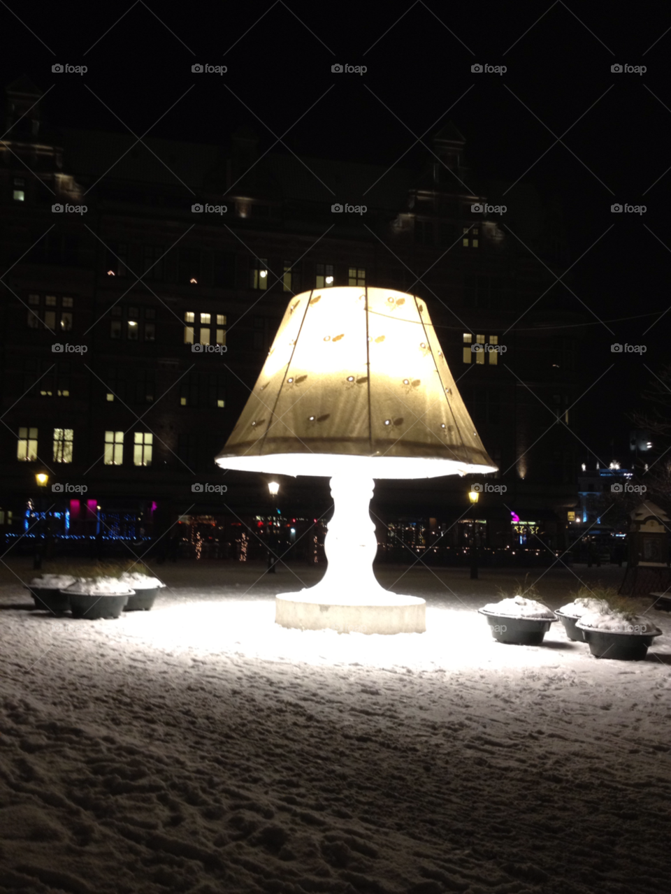 snow winter square lamp by shec