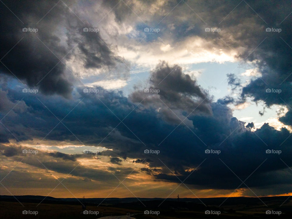 summer storm sunset