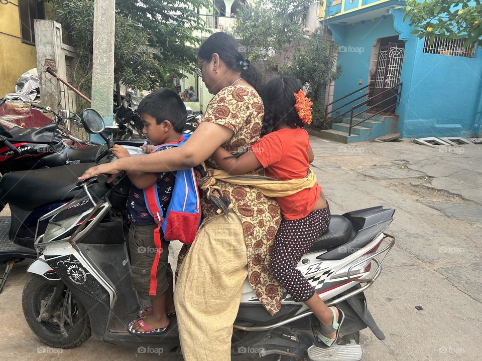 Family on a motorcycle 
